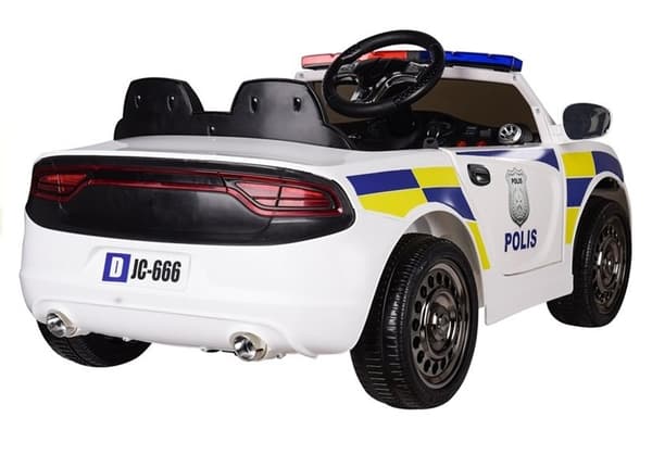 Batteridriven bil Polisbil Vit