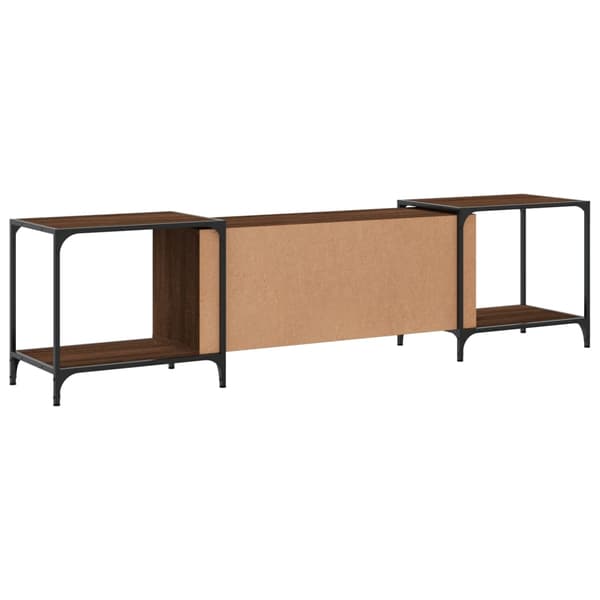 vidaXL TV-bord brunt egetræ 203x37x50 cm
