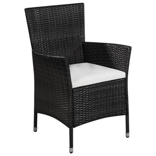 vidaXL 3-delt bistrosæt, PE-rattan, sort