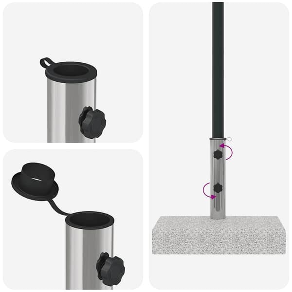 vidaXL Rektangulär paraplyfot, granit, 25 kg