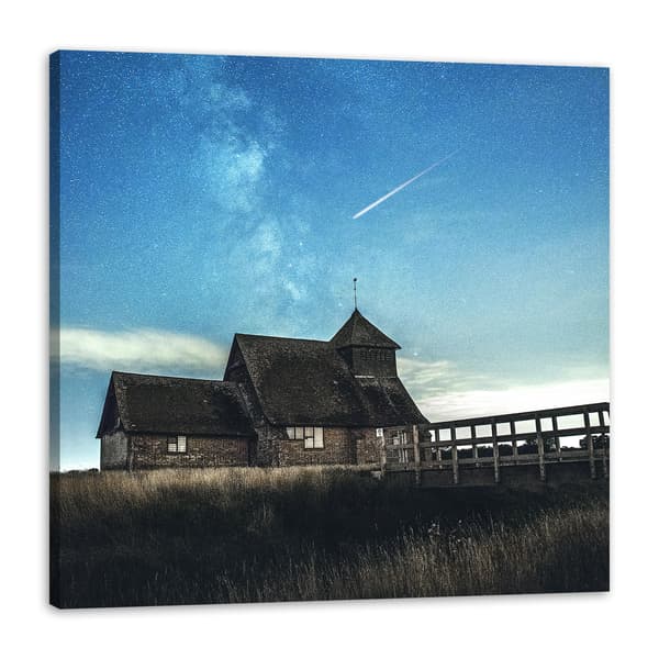 Lærredstryk Rum Stjerneskud 90x90 cm