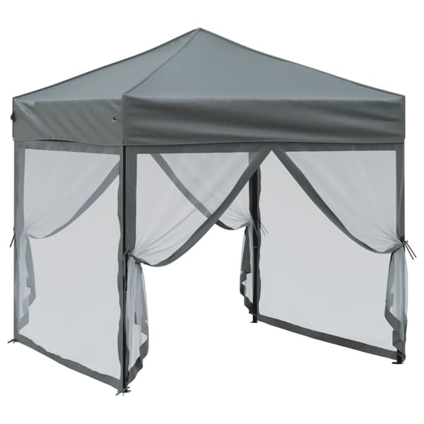 vidaXL foldbart festtelt med sider, antracit, 2x2 m
