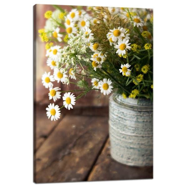 Botanisk lærredstryk Blomsterbuket 40x60 cm