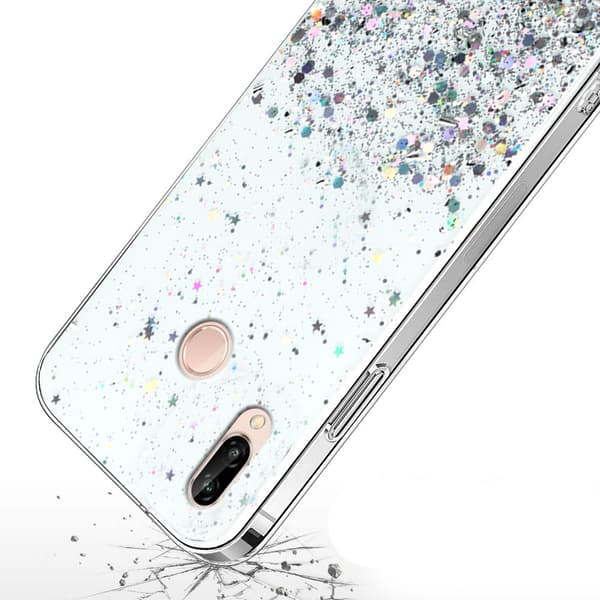 Huawei P20 Lite cover, glitrende, gennemsigtig