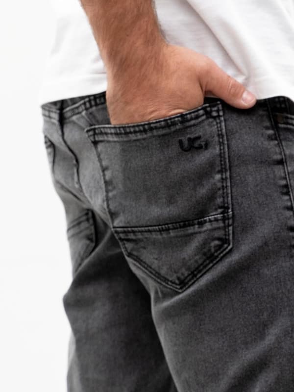 Mörkgrå herrjeans UrbanCity med ficklogotyp 34