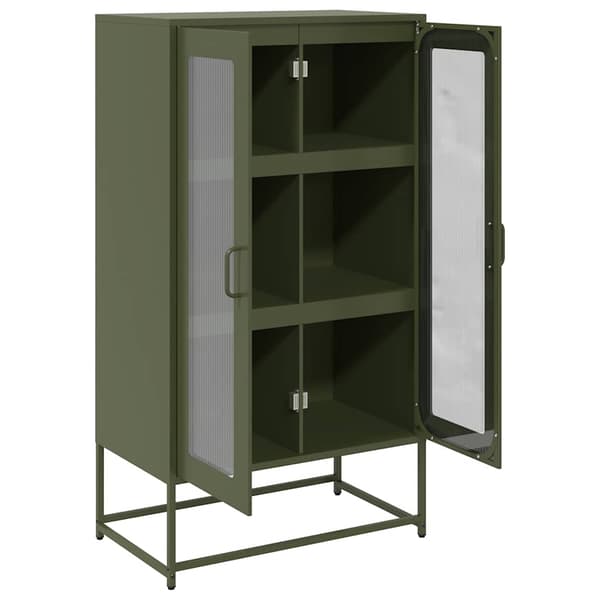 vidaXL kommode olivengrøn 68x39x123 cm stål