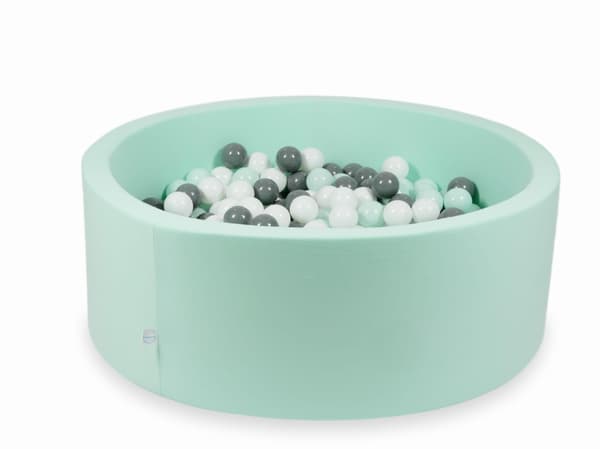 Dry mint pool 110x40 med 500 bolde: hvid, grå, lys mint