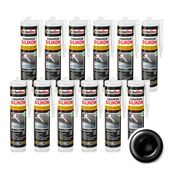 IsolBau Sort Akvariesilikone 12 x 300ml