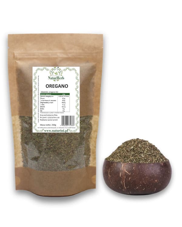 Tørrede oreganoblade PREMIUM, 50 g Naturini