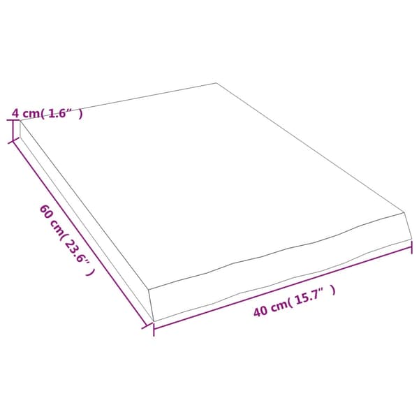 vidaXL hylde mørkebrun 40x60x(2-4) cm egetræsfinish