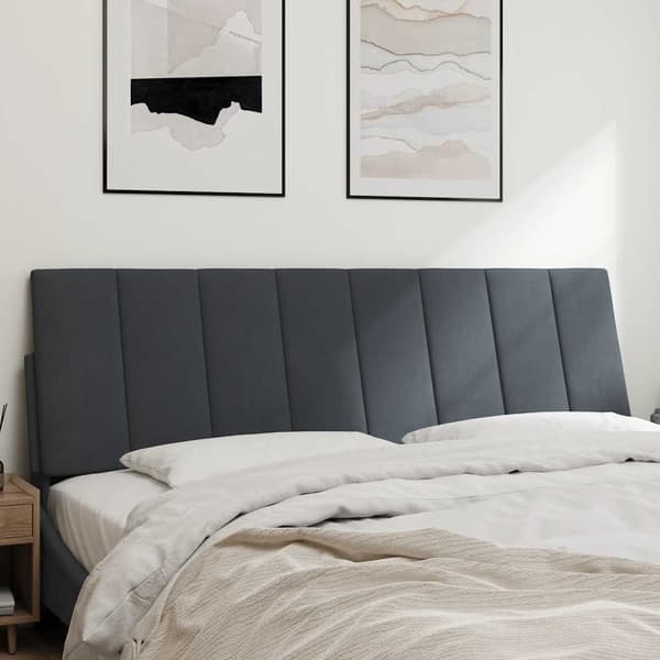 vidaXL Sängynpäädyn tyyny, tummanharmaa, 160 cm, sametti