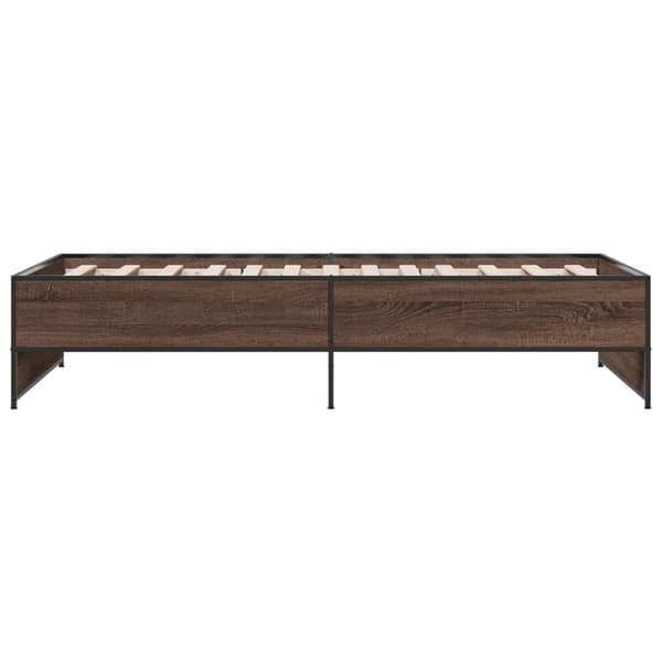 vidaXL Sängram brun ek 75x190 cm träbaserat material