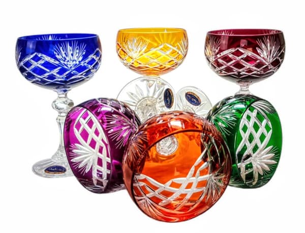 Färgglada kristall champagneglas 150ml Ananas