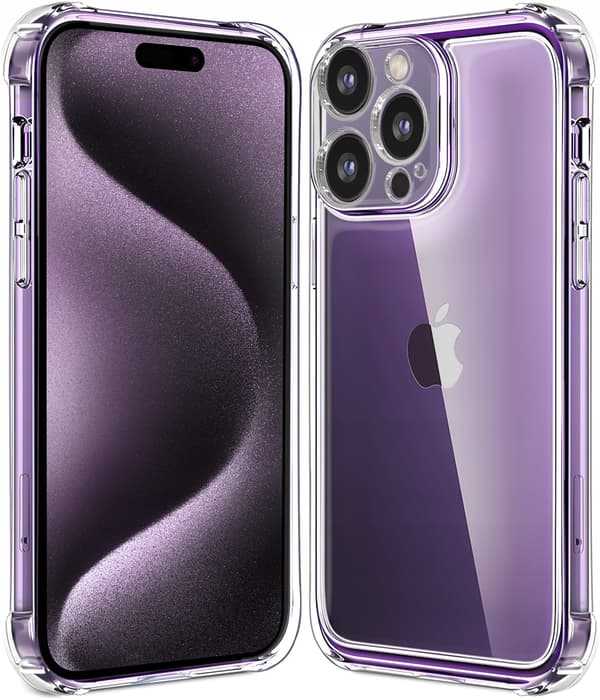 Etui til iPhone 15 Pro STØDBAR CLEAR Etui PLECKI + 9H Glas