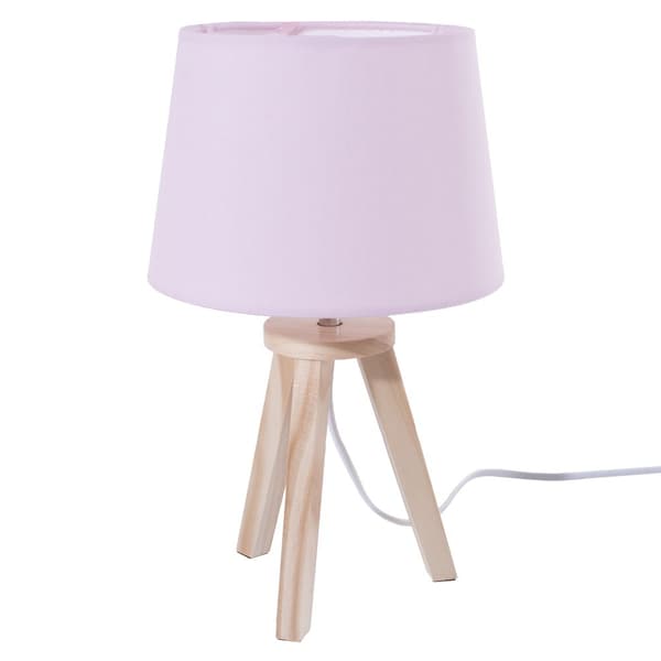 Natlampe med lyserød lampeskærm 31 cm