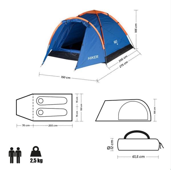 Vandrartält blått NC6010 NILS CAMP