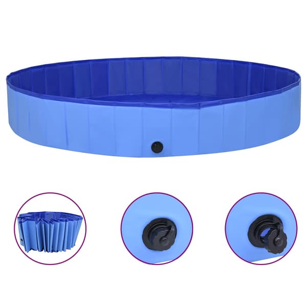 vidaXL foldbar hundepool blå 300x40 cm PVC
