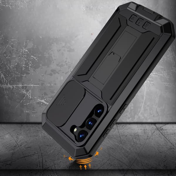 Pansret cover til Samsung Galaxy S23, R-JUST CamShield Slide, sort