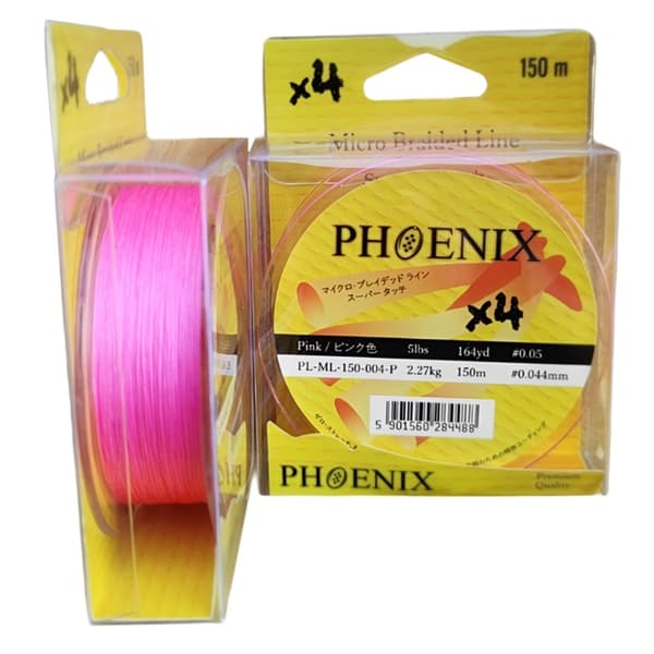 Phoenix flätad fläta x4 rund rosa 0,06 - 150m