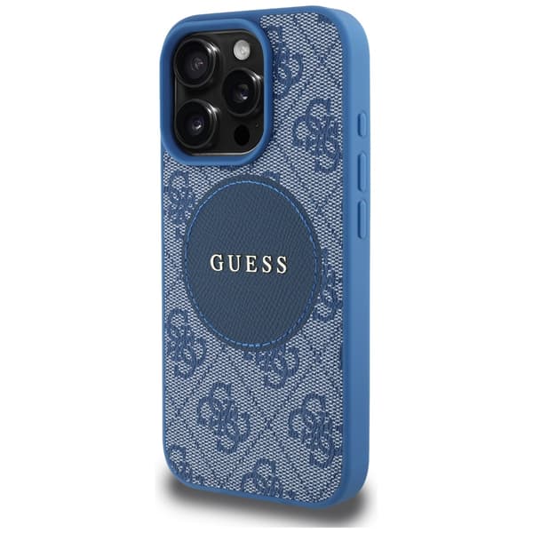 Guess 4G Circle Classic Logo cover til MagSafe til iPhone 16 Pro Max, blå
