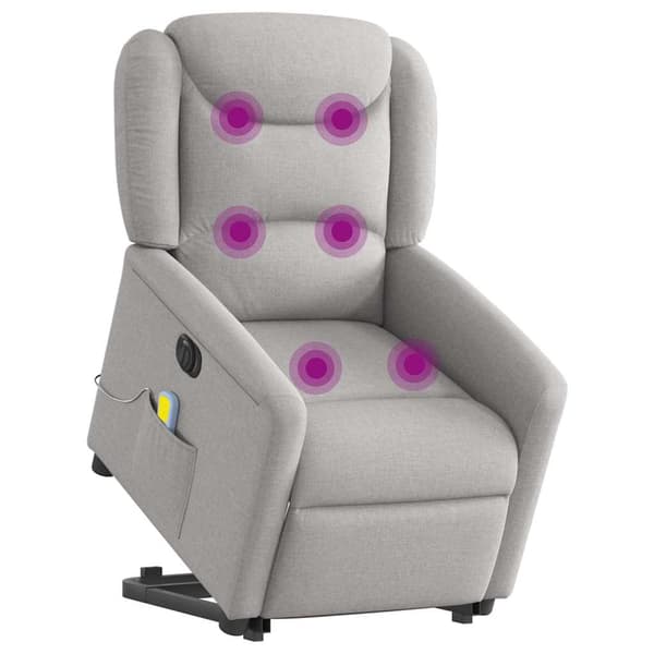 vidaXL Elektrisk lyftande massagefåtölj, vilstol, grå