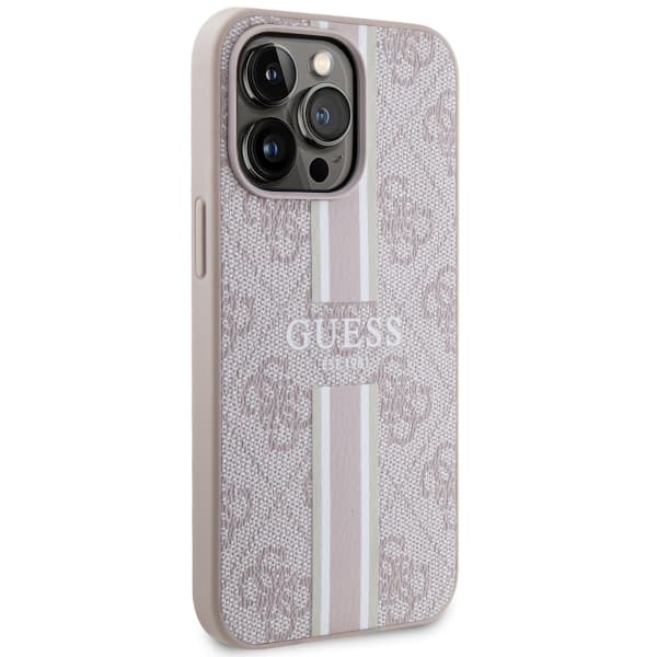 Guess 4G Printed Stripes MagSafe-etui til iPhone 13 Pro / 13, lyserød