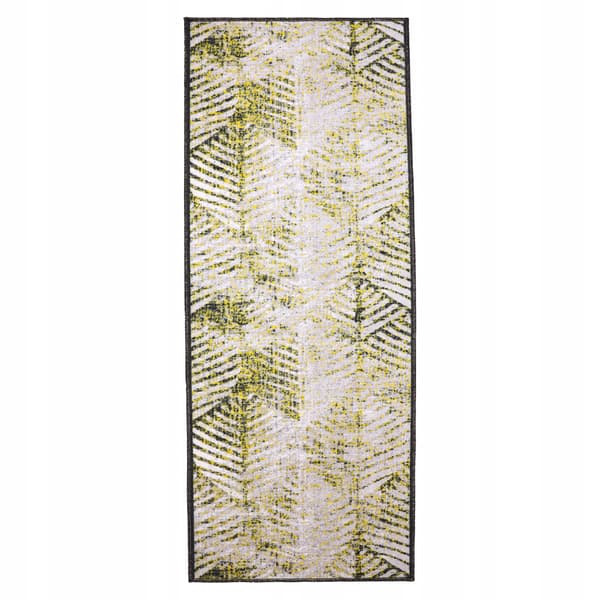 [5] Fløjlstæppe til hjemmet 67x250cm Spindelvæv Gul D6877