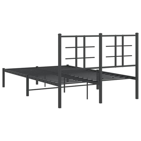 vidaXL metalsengestel med hovedgærde sort 120x200 cm