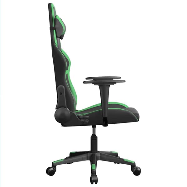 vidaXL massage-gamingstol, sort og grøn, kunstlæder
