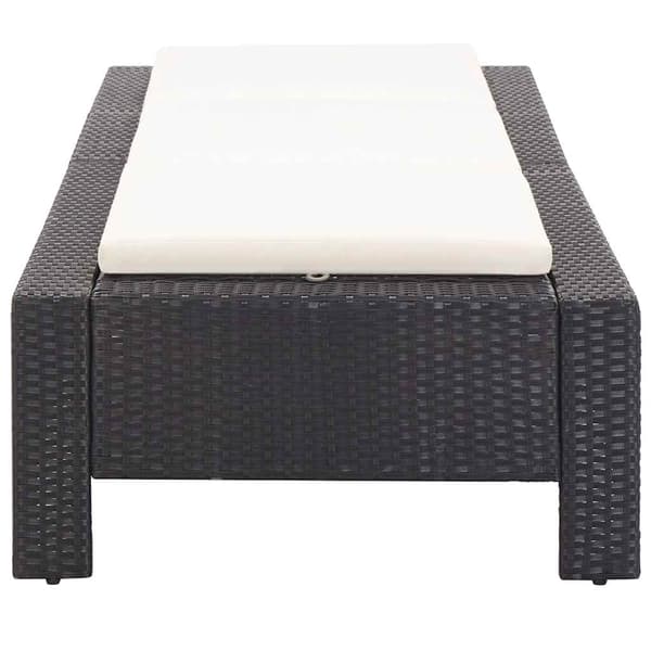 vidaXL liggestol med hynde, sort, polyrattan