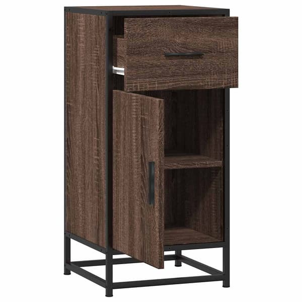 vidaXL skab brunt egetræ 35,5x35x76 cm træbaseret materiale