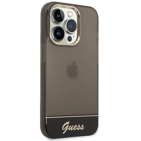 Guess Gennemsigtigt Etui til iPhone 14 Pro, Sort