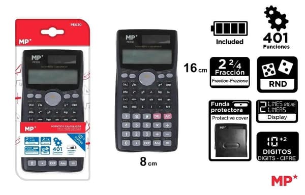 Laskin 8x16cm musta