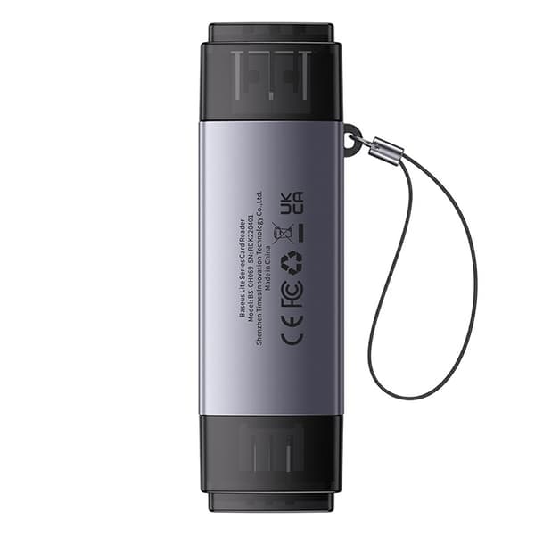 SD TF USB-A USB-C minneskortläsare - Grå