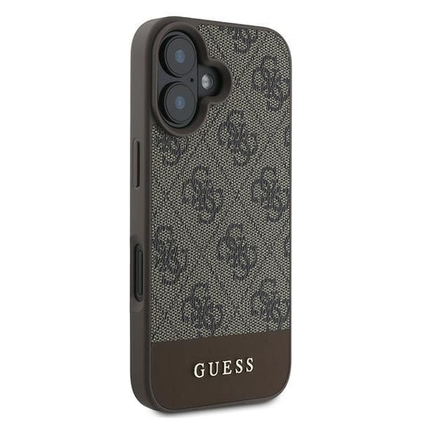 Guess 4G Bundstribet Etui til iPhone 16 Plus, Brun