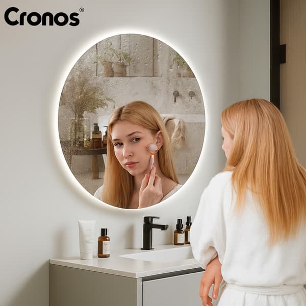 Cronos uppvärmd spegel rund 80 cm