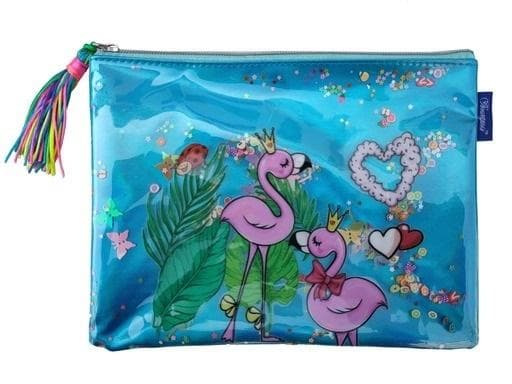 Flamingoblå dragkedja med ficka