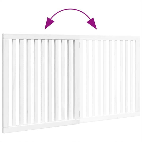 vidaXL foldbart sikkerhedsgitter til hunde, 2 paneler, hvid, 160 cm