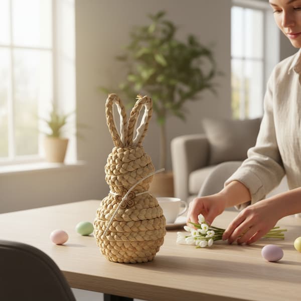 Stråhare påskedekorationsfigur 24 cm