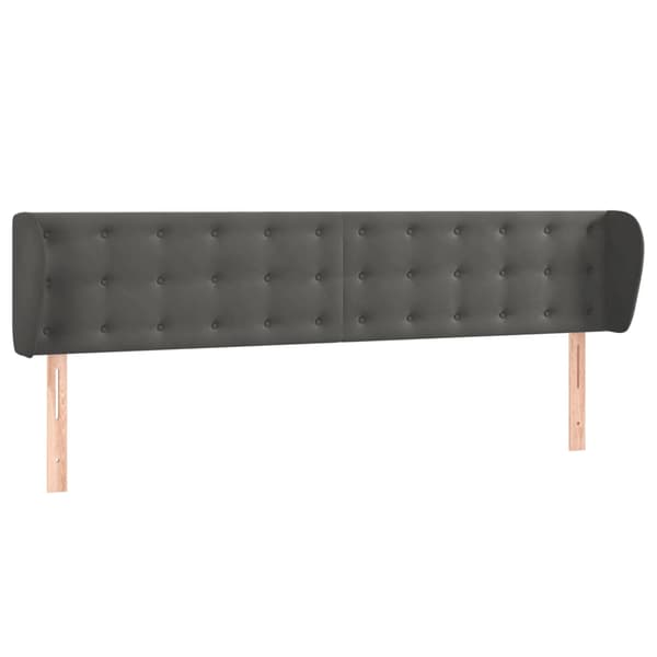 vidaXL Vingad nackstöd mörkgrå 183x23x78/88 cm sammet