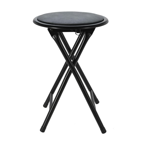 Sammenklappelig metalskammel, sort, 45 cm