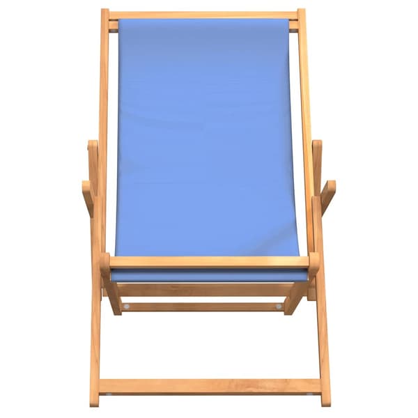 vidaXL foldbar strandstol massiv teak blå