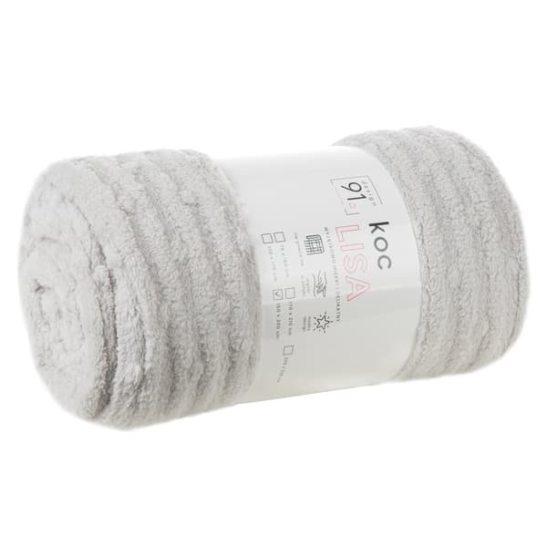 Rävfilt silver 130x170 ränder