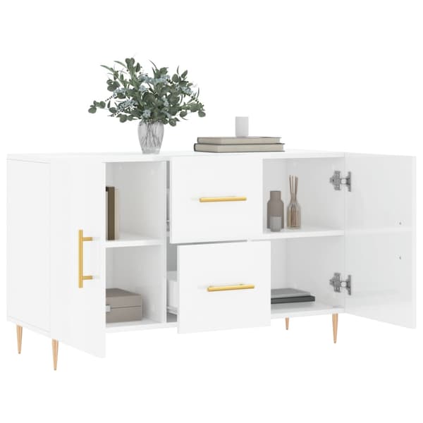vidaXL Byrå, blank vit, 100x36x60 cm, träbaserat material