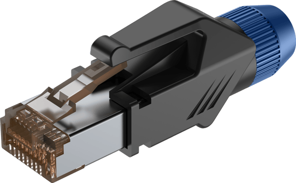 RJ45-plugg med skydd Roxtone RJ45C5E-PH-BU