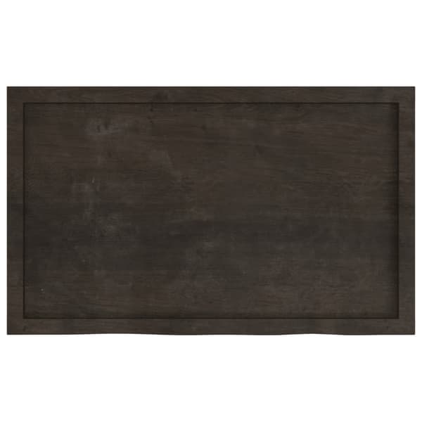vidaXL hylde mørkebrun 100x60x(2-4) cm egetræsfinish