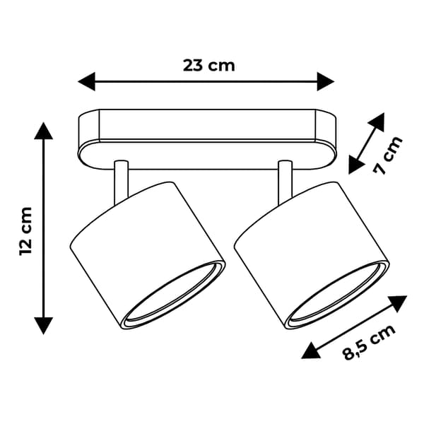 Heckermann 8795314A LED-spotlight Sort 2x hoved
