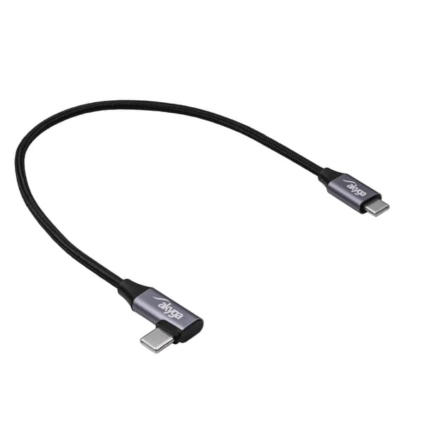USB Typ C / USB Typ C Vinklad Kabel 30cm AK-USB-53 60W Flätad