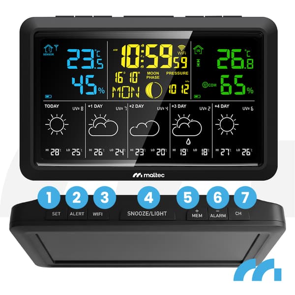 Trådløs WiFi Vejrstation Termometer Barometer App Sensor Daily5000M