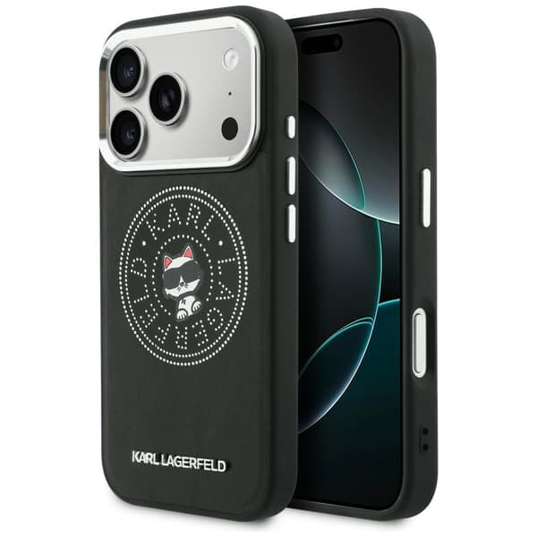Karl Lagerfeld Point & Choupette Sketch MagSafe-etui til iPhone 17 Pro, sort